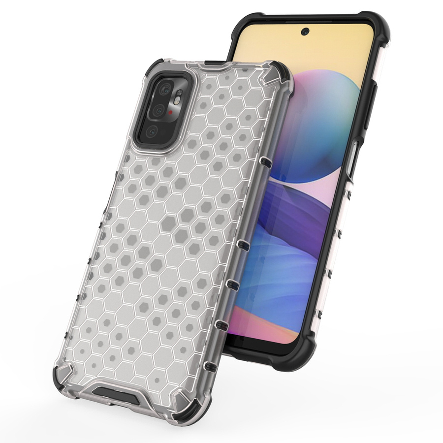 HONEYCOMB CASE ARMOR COVER WITH TPU BUMPER FOR XIAOMI REDMI NOTE 10 5G / POCO M3 PRO TRANSPARENT