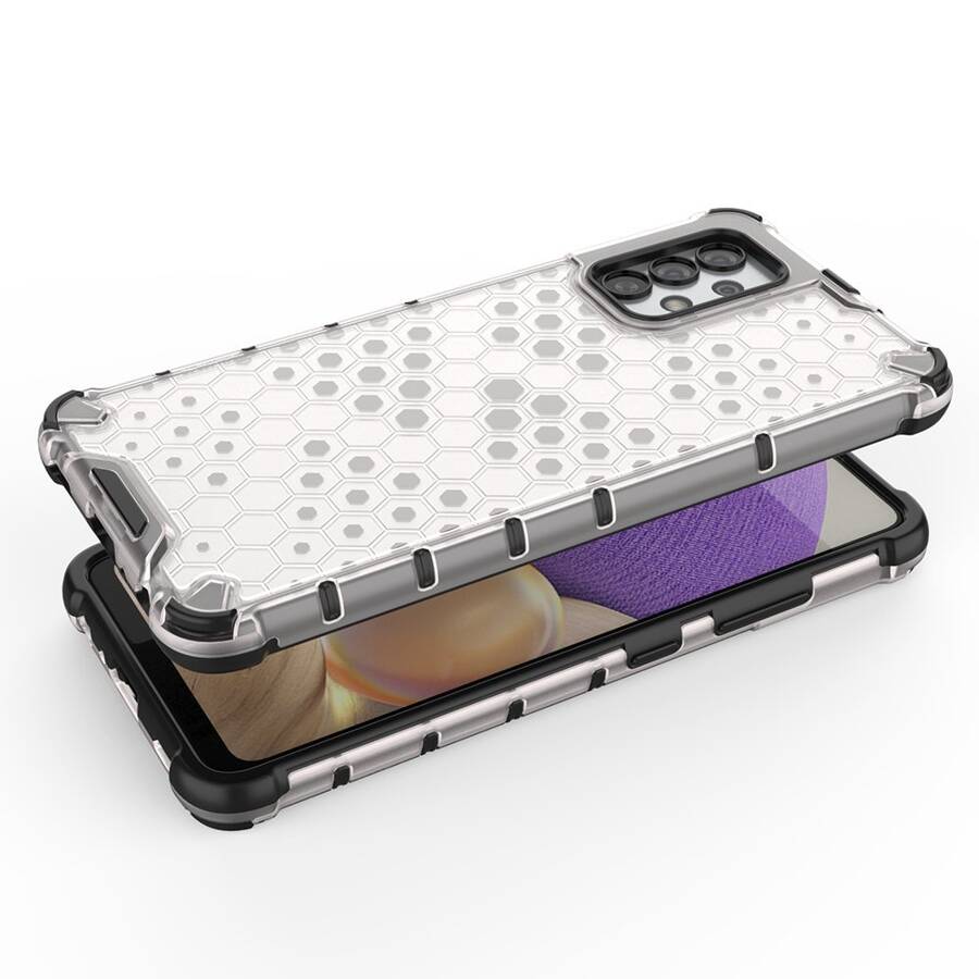 HONEYCOMB CASE ARMORED COVER WITH A GEL FRAME FOR SAMSUNG GALAXY A13 5G TRANSPARENT