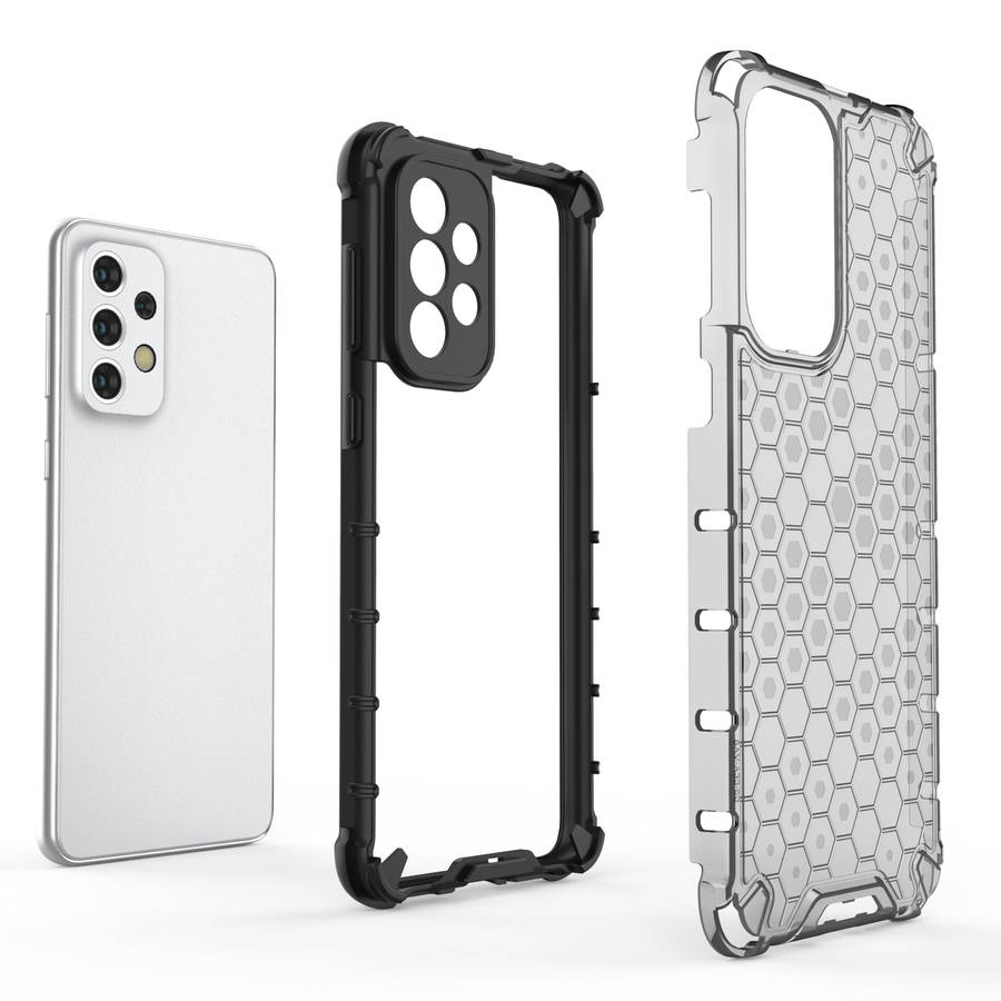 HONEYCOMB CASE ARMORED COVER WITH A GEL FRAME FOR SAMSUNG GALAXY A33 5G BLACK