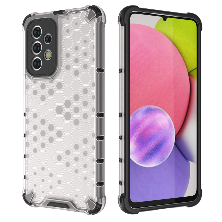 HONEYCOMB CASE ARMORED COVER WITH A GEL FRAME FOR SAMSUNG GALAXY A33 5G TRANSPARENT