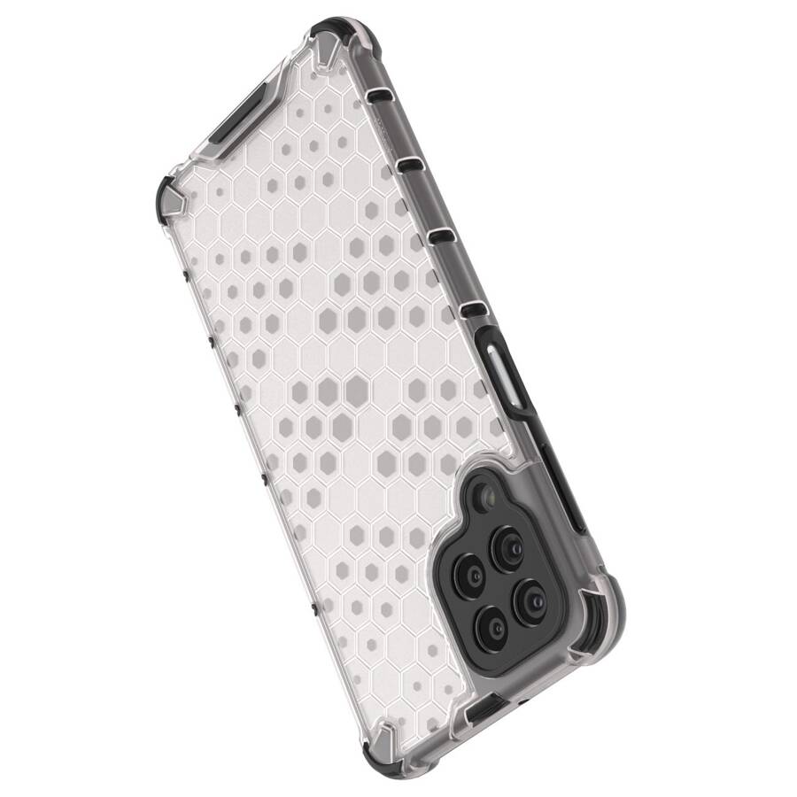 HONEYCOMB CASE ARMORED COVER WITH A GEL FRAME FOR SAMSUNG GALAXY M53 5G TRANSPARENT