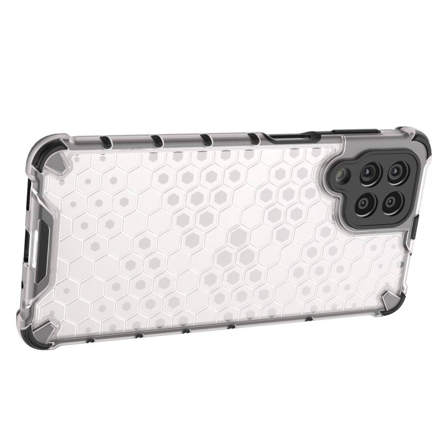 HONEYCOMB CASE ARMORED COVER WITH A GEL FRAME FOR SAMSUNG GALAXY M53 5G TRANSPARENT