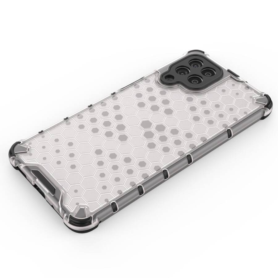 HONEYCOMB CASE ARMORED COVER WITH A GEL FRAME FOR SAMSUNG GALAXY M53 5G TRANSPARENT