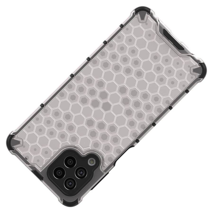 HONEYCOMB CASE ARMORED COVER WITH A GEL FRAME FOR SAMSUNG GALAXY M53 5G TRANSPARENT