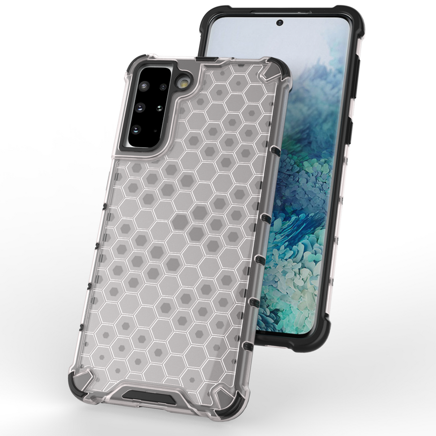 HONEYCOMB CASE ARMORED COVER WITH A GEL FRAME FOR SAMSUNG GALAXY S22 + (S22 PLUS) BLACK