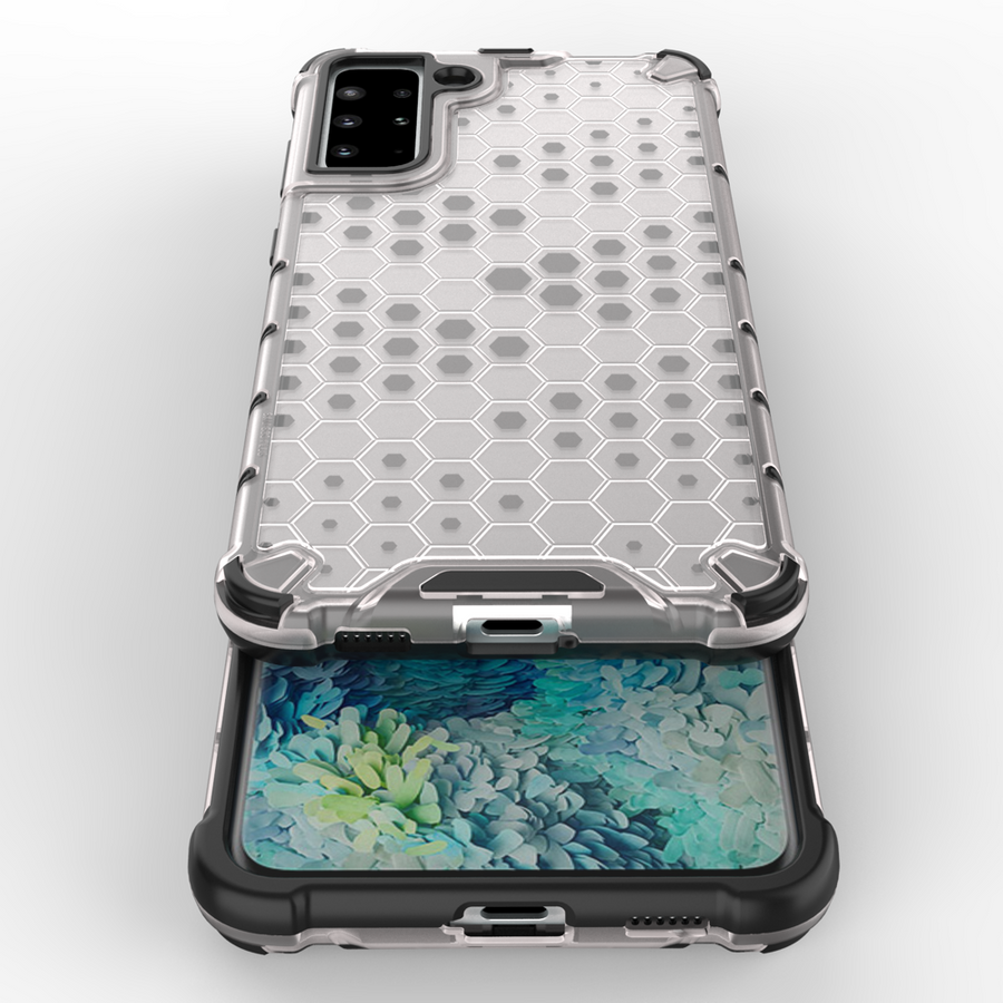 HONEYCOMB CASE ARMORED COVER WITH A GEL FRAME FOR SAMSUNG GALAXY S22 + (S22 PLUS) BLACK