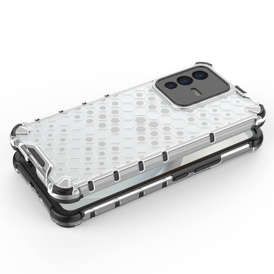 HONEYCOMB CASE ARMORED COVER WITH A GEL FRAME FOR VIVO V23 5G TRANSPARENT