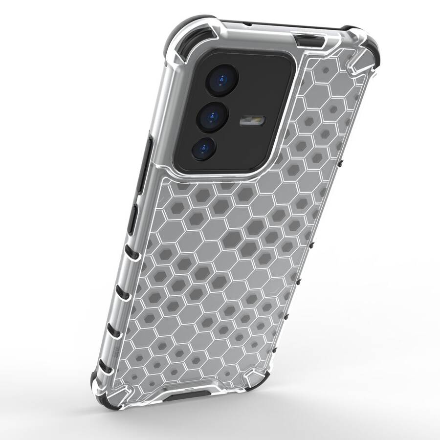 HONEYCOMB CASE ARMORED COVER WITH A GEL FRAME FOR VIVO V23 5G TRANSPARENT