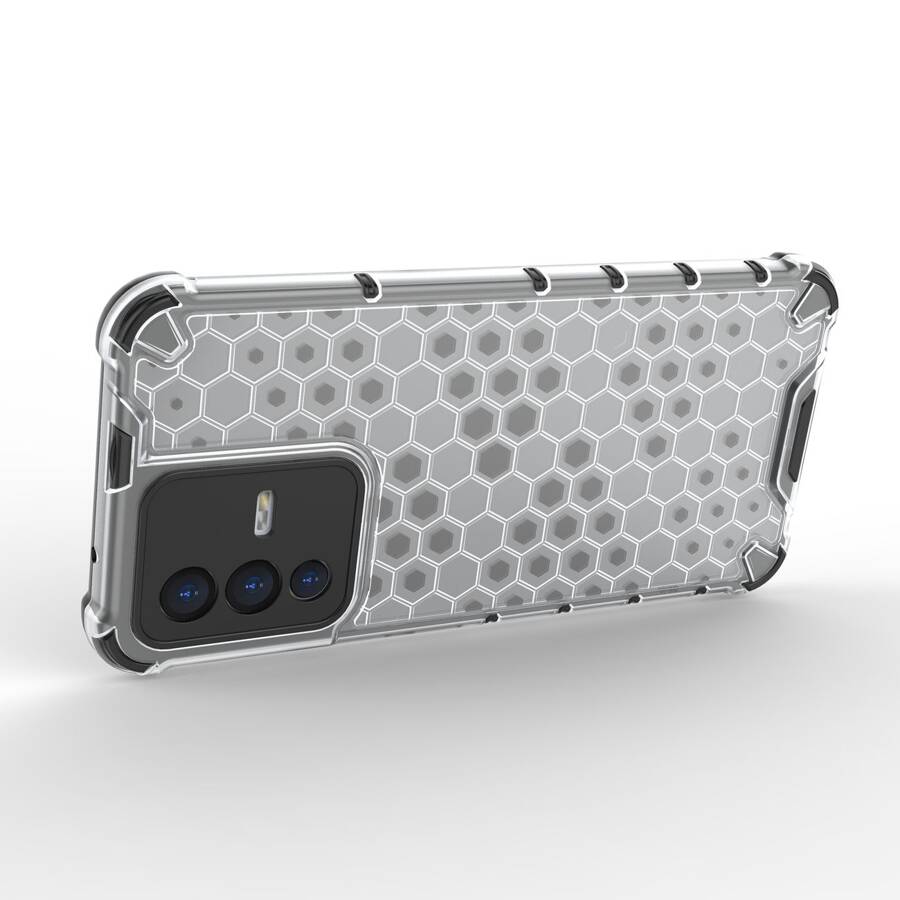 HONEYCOMB CASE ARMORED COVER WITH A GEL FRAME FOR VIVO V23 5G TRANSPARENT