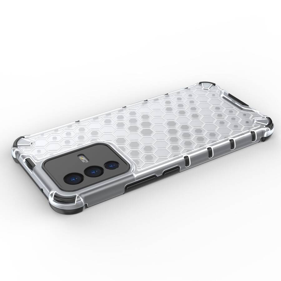 HONEYCOMB CASE ARMORED COVER WITH A GEL FRAME FOR VIVO V23 5G TRANSPARENT