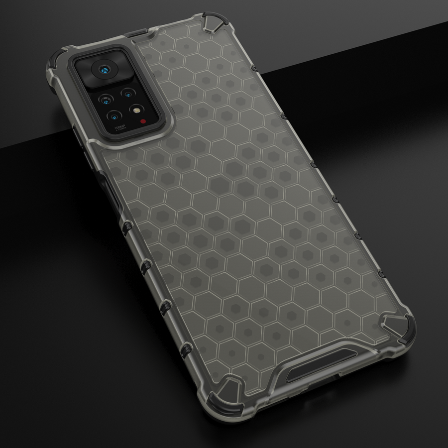 HONEYCOMB CASE ARMORED COVER WITH A GEL FRAME FOR XIAOMI REDMI NOTE 11 PRO + / 11 PRO BLACK