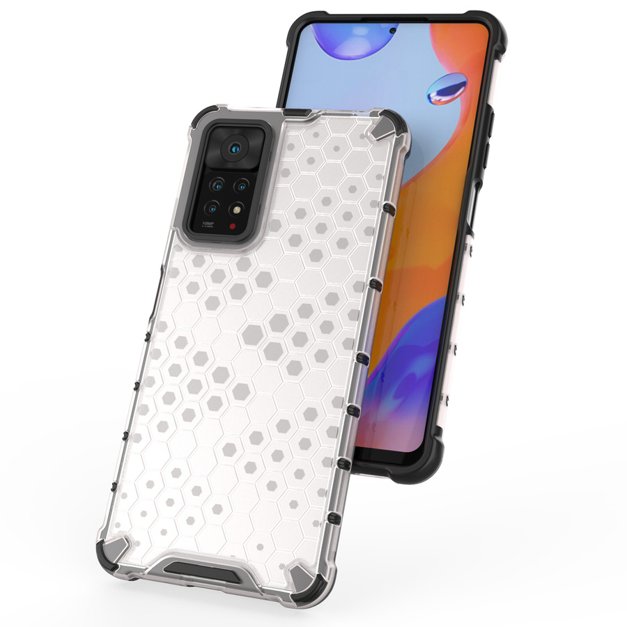 HONEYCOMB CASE ARMORED COVER WITH A GEL FRAME FOR XIAOMI REDMI NOTE 11 PRO + / 11 PRO BLUE