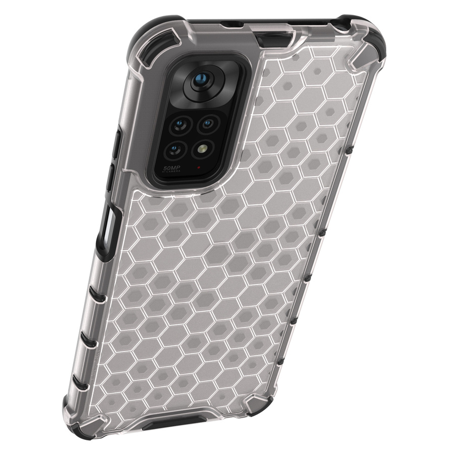 HONEYCOMB CASE ARMORED COVER WITH A GEL FRAME FOR XIAOMI REDMI NOTE 11S / NOTE 11 BLACK