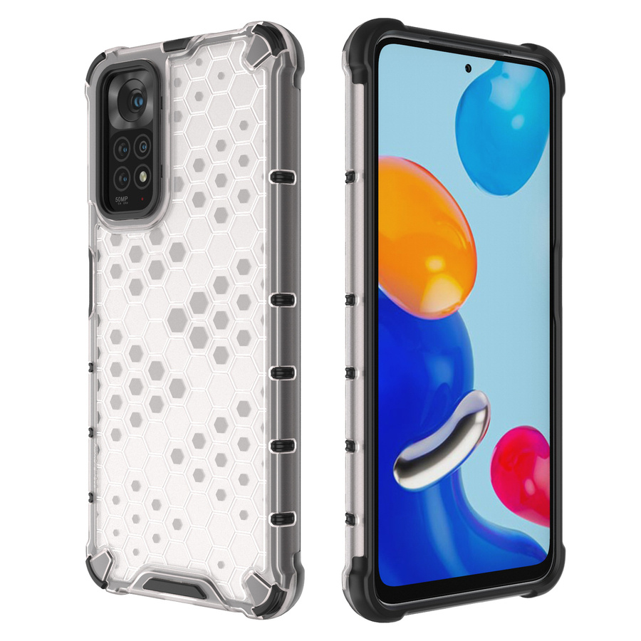 HONEYCOMB CASE ARMORED COVER WITH A GEL FRAME FOR XIAOMI REDMI NOTE 11S / NOTE 11 BLACK