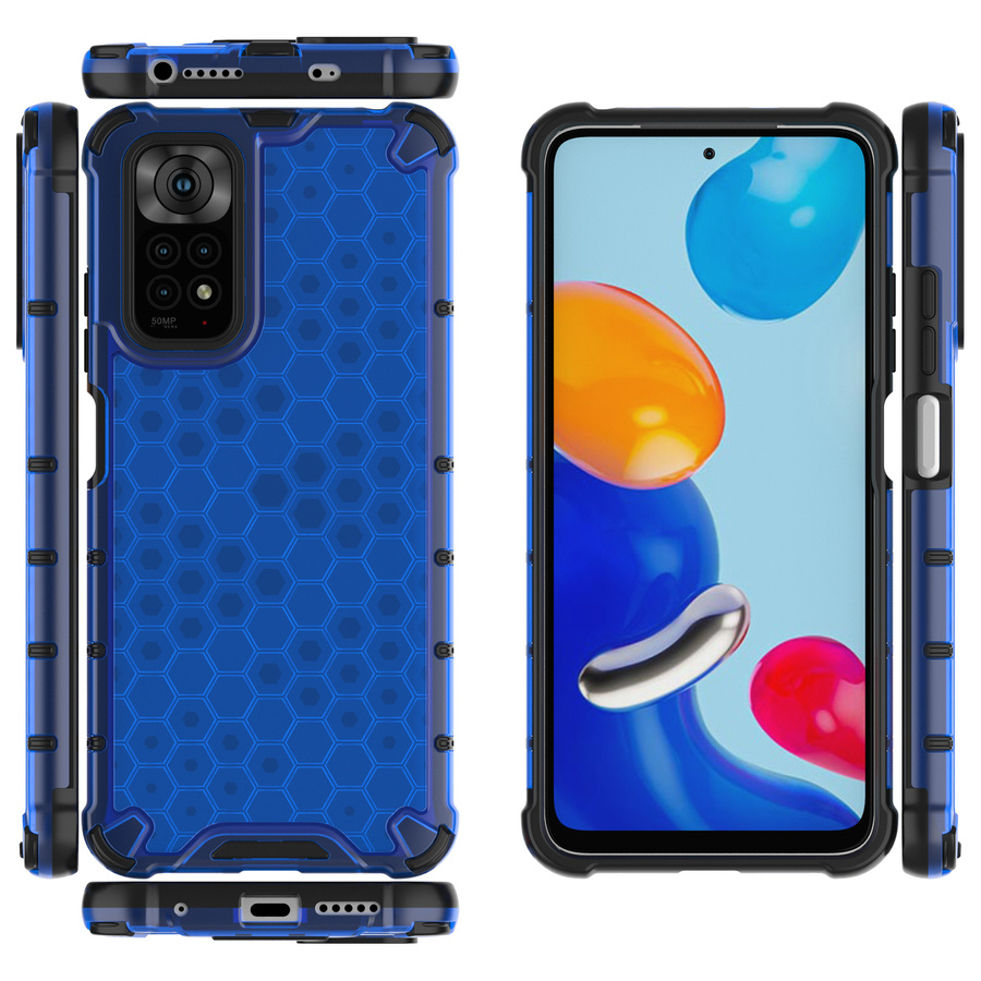 HONEYCOMB CASE ARMORED COVER WITH A GEL FRAME FOR XIAOMI REDMI NOTE 11S / NOTE 11 BLUE