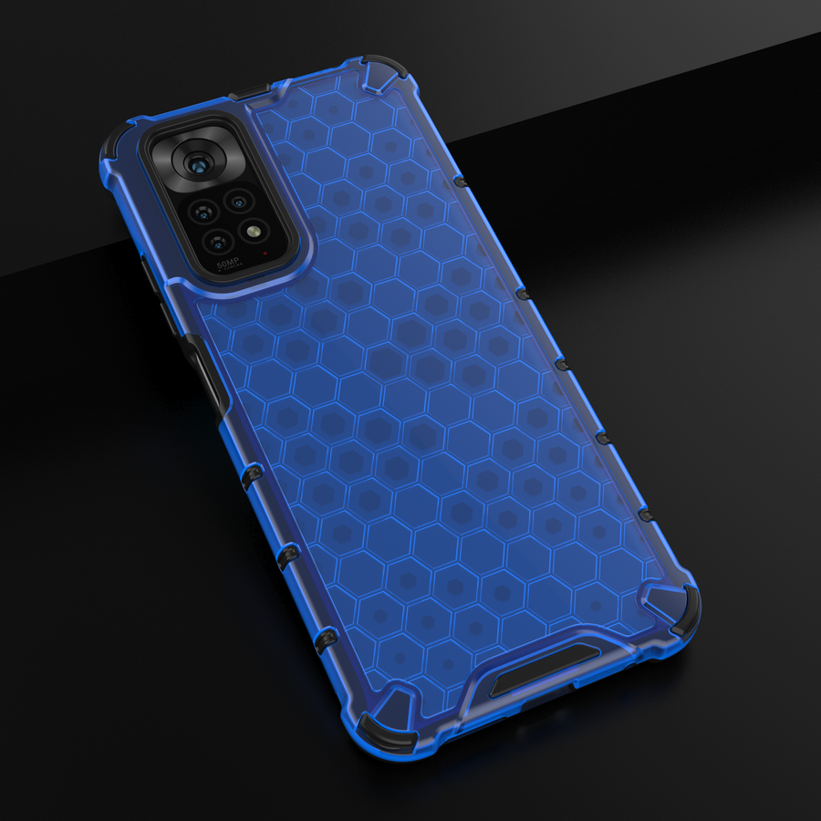 HONEYCOMB CASE ARMORED COVER WITH A GEL FRAME FOR XIAOMI REDMI NOTE 11S / NOTE 11 BLUE