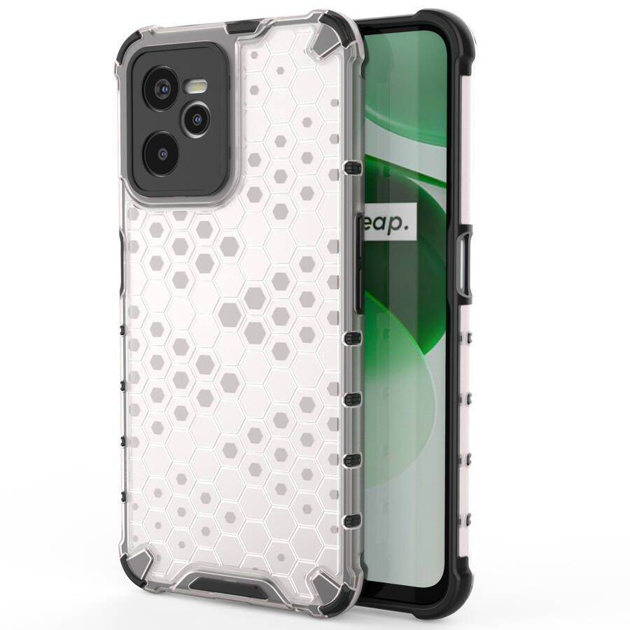 HONEYCOMB CASE ARMORED COVER WITH A GEL FRAME REALME C35 TRANSPARENT