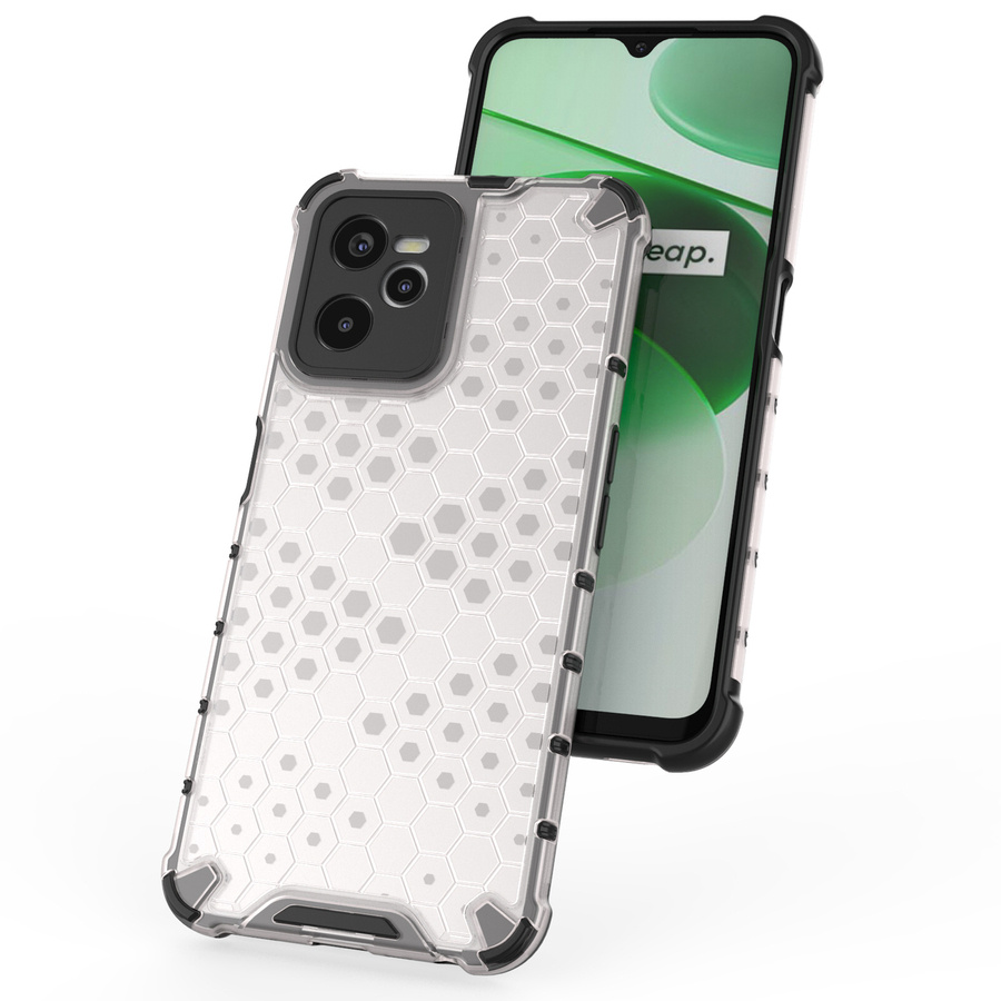 HONEYCOMB CASE ARMORED COVER WITH A GEL FRAME REALME C35 TRANSPARENT