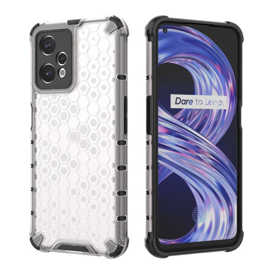 HONEYCOMB CASE ARMORED COVER WITH REALME 9 PRO GEL FRAME TRANSPARENT