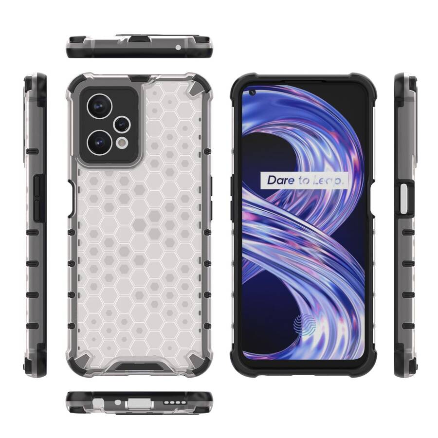 HONEYCOMB CASE ARMORED COVER WITH REALME 9 PRO GEL FRAME TRANSPARENT