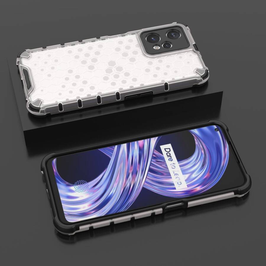 HONEYCOMB CASE ARMORED COVER WITH REALME 9 PRO GEL FRAME TRANSPARENT