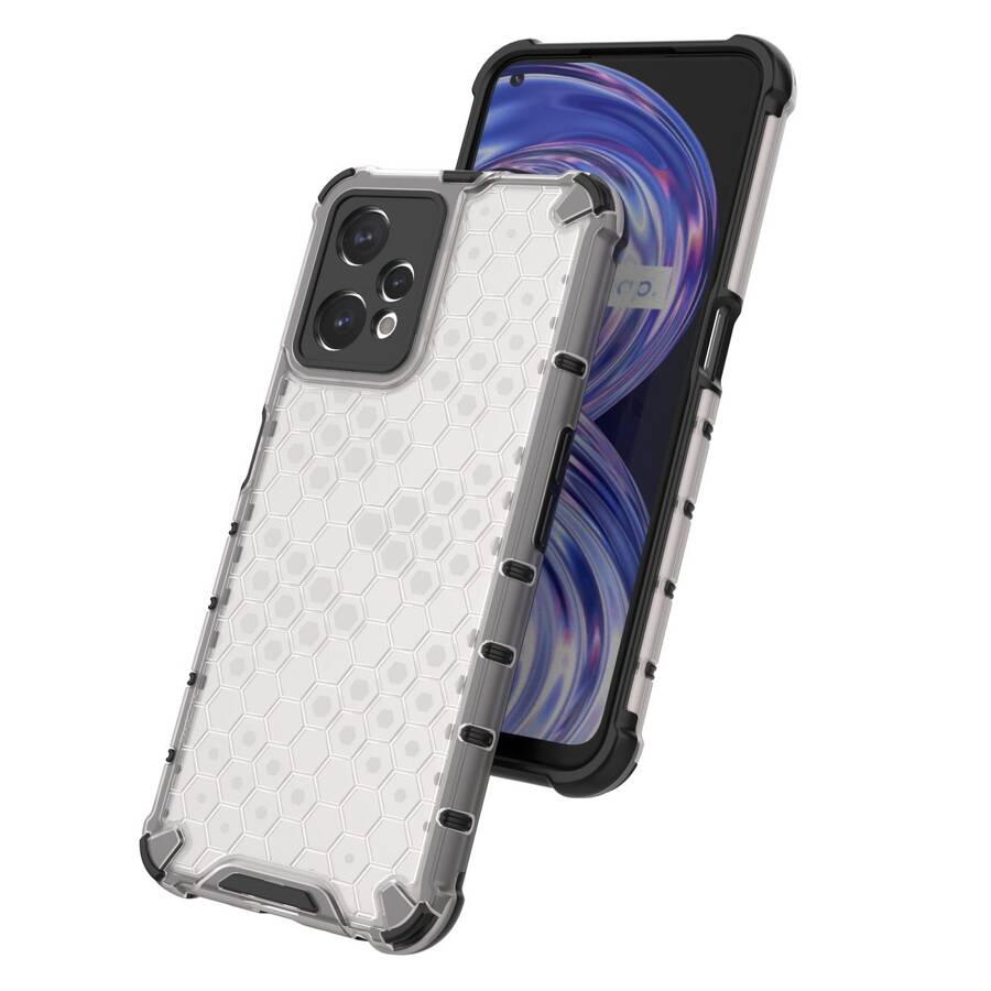 HONEYCOMB CASE ARMORED COVER WITH REALME 9 PRO GEL FRAME TRANSPARENT