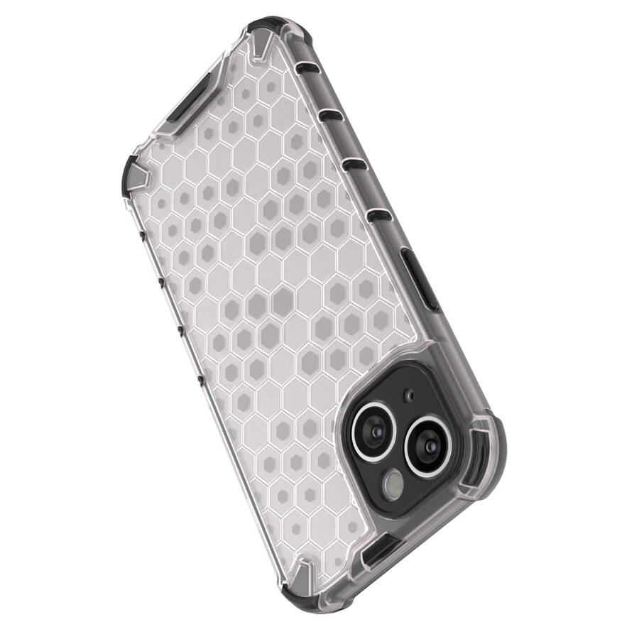 HONEYCOMB CASE FOR IPHONE 14 ARMORED HYBRID COVER BLACK