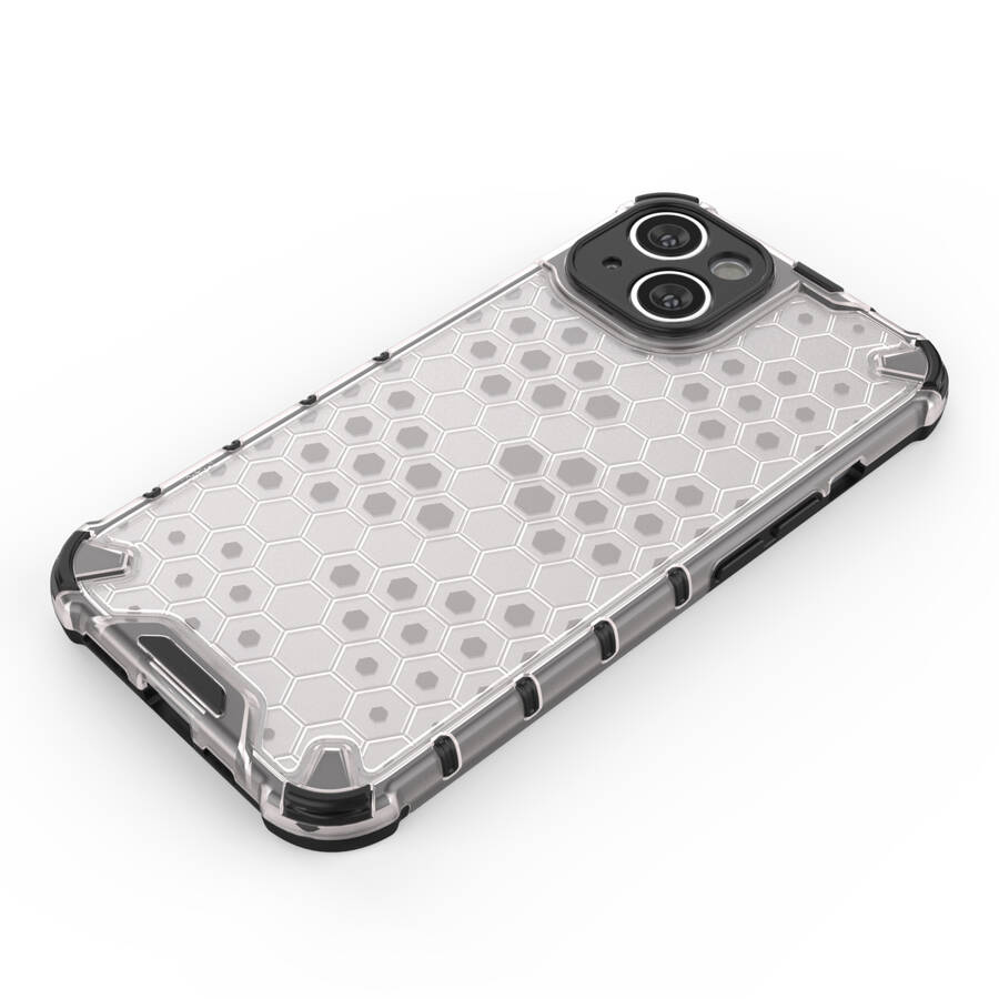 HONEYCOMB CASE FOR IPHONE 14 ARMORED HYBRID COVER BLACK