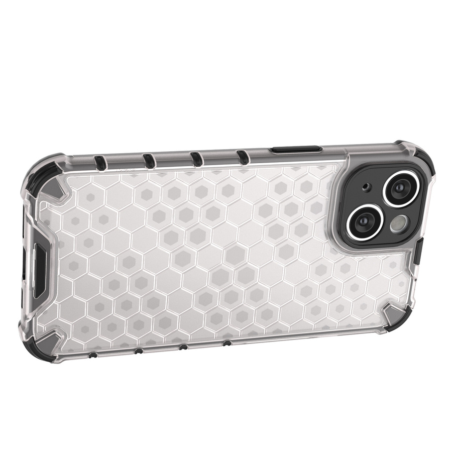 HONEYCOMB CASE FOR IPHONE 14 ARMORED HYBRID COVER TRANSPARENT