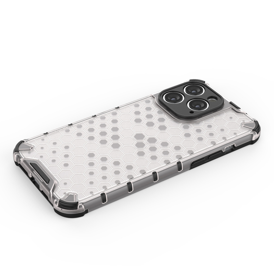 HONEYCOMB CASE FOR IPHONE 14 PRO ARMORED HYBRID COVER BLACK