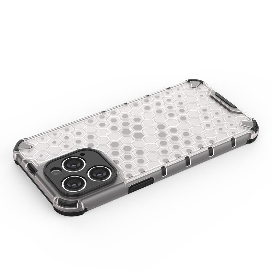 HONEYCOMB CASE FOR IPHONE 14 PRO ARMORED HYBRID COVER BLACK