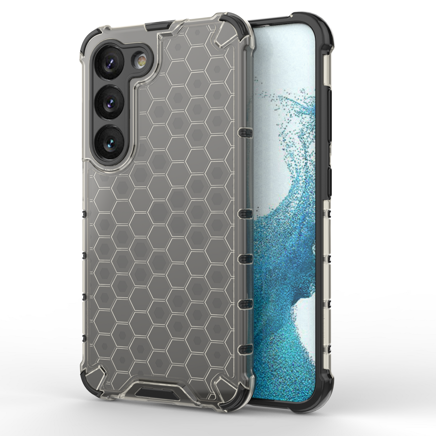 HONEYCOMB CASE FOR SAMSUNG GALAXY S23 ARMORED HYBRID COVER BLACK