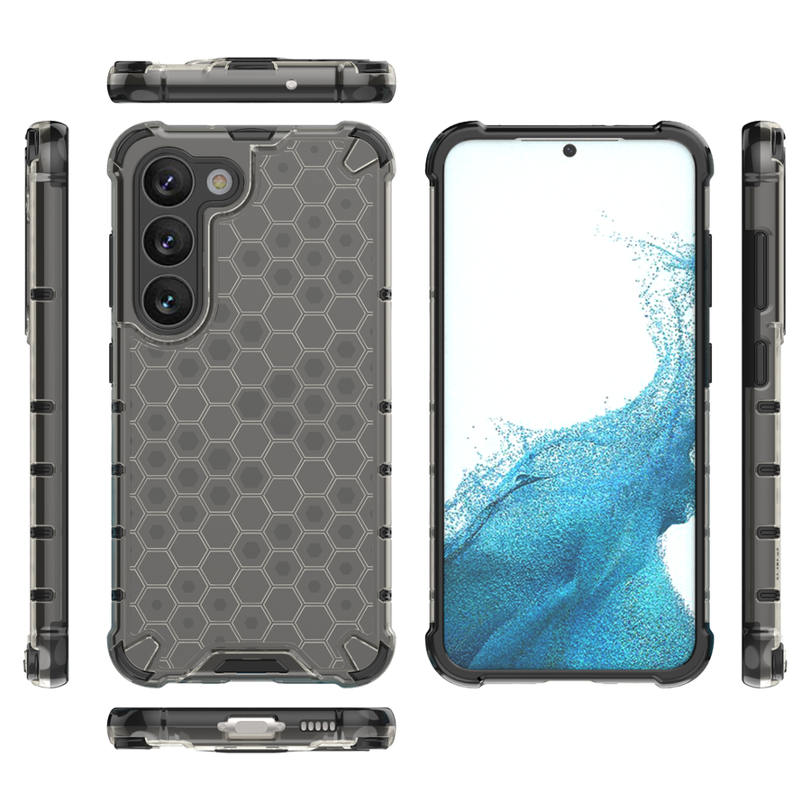 HONEYCOMB CASE FOR SAMSUNG GALAXY S23 ARMORED HYBRID COVER BLACK