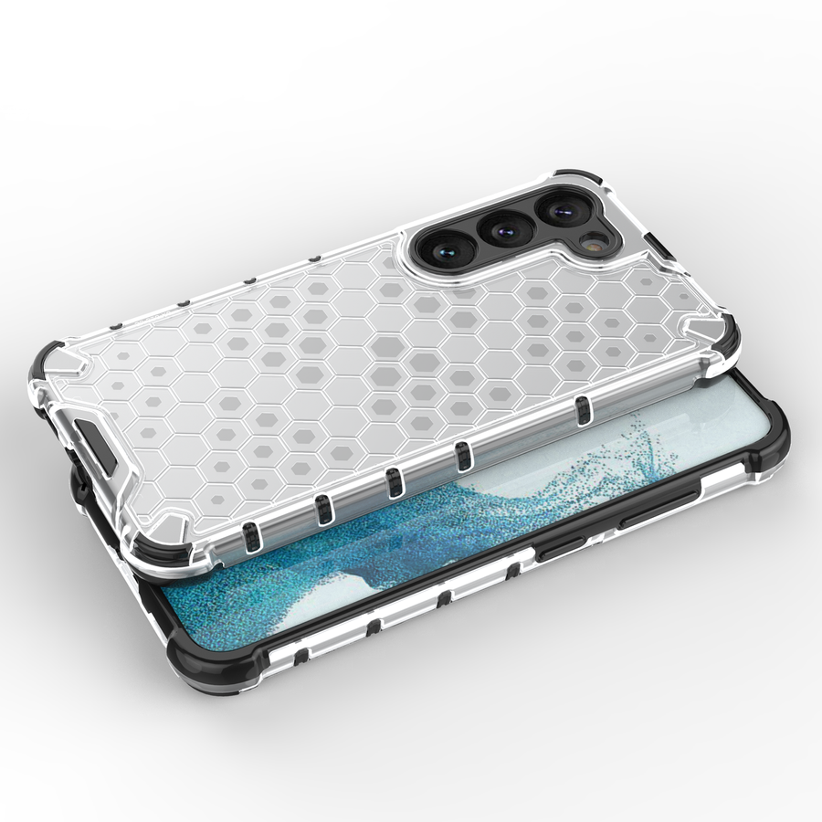 HONEYCOMB CASE FOR SAMSUNG GALAXY S23 ARMORED HYBRID COVER TRANSPARENT