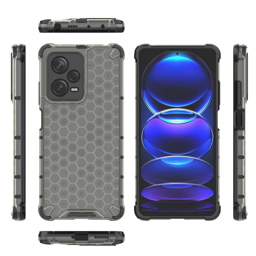 HONEYCOMB CASE FOR XIAOMI REDMI NOTE 12 PRO+ ARMORED HYBRID COVER BLACK