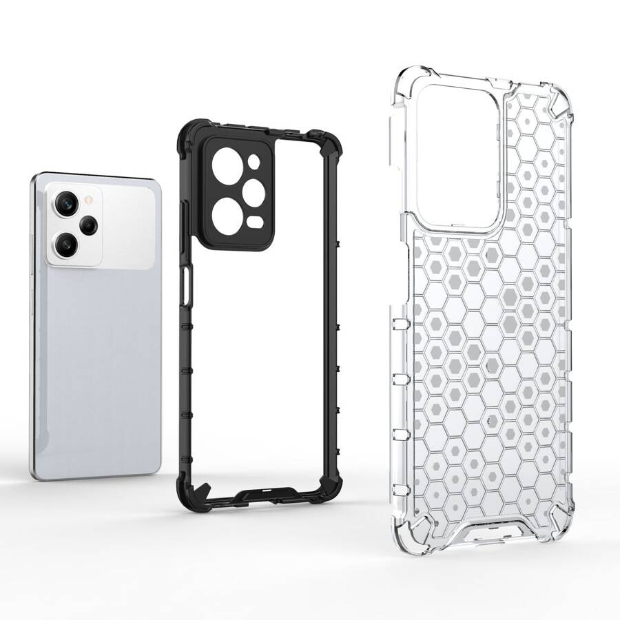 HONEYCOMB CASE FOR XIAOMI REDMI NOTE 12 PRO / POCO X5 PRO 5G ARMORED HYBRID COVER BLACK