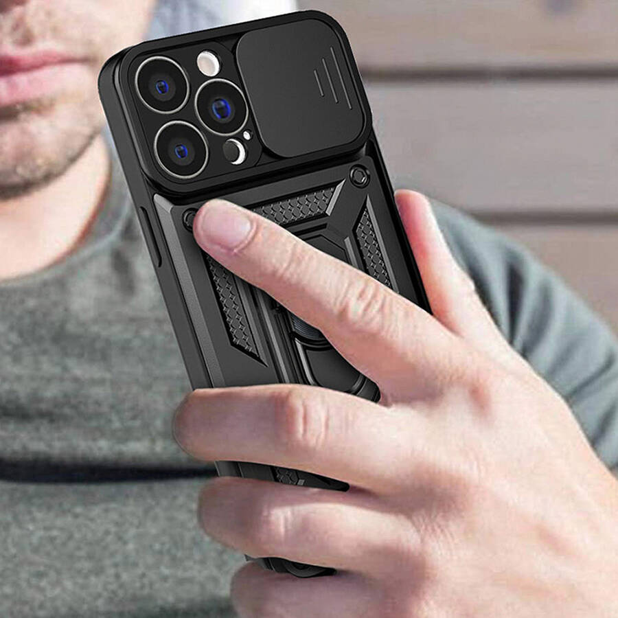 HYBRID ARMOR CAMSHIELD CASE FOR REALME 10 PRO ARMORED CASE WITH CAMERA COVER BLACK