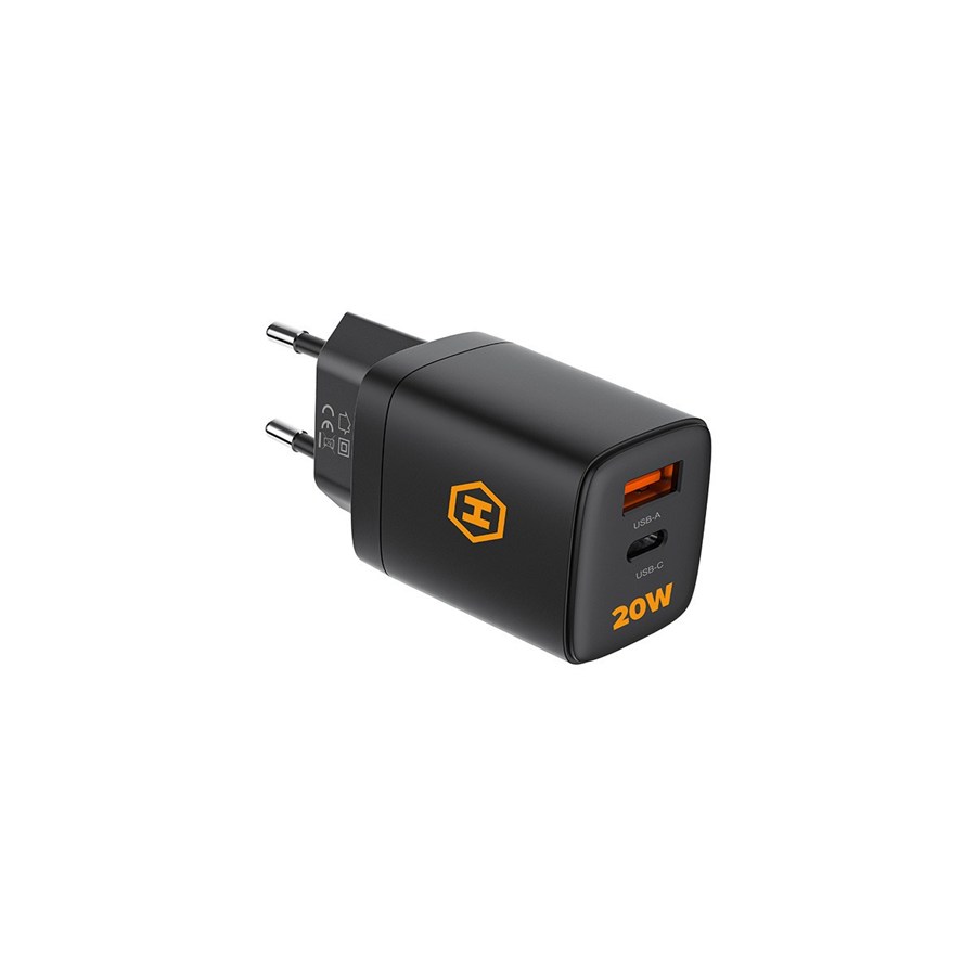 Hammer Rapidcharger Duo USB-A network charger-USB-C PD 20W