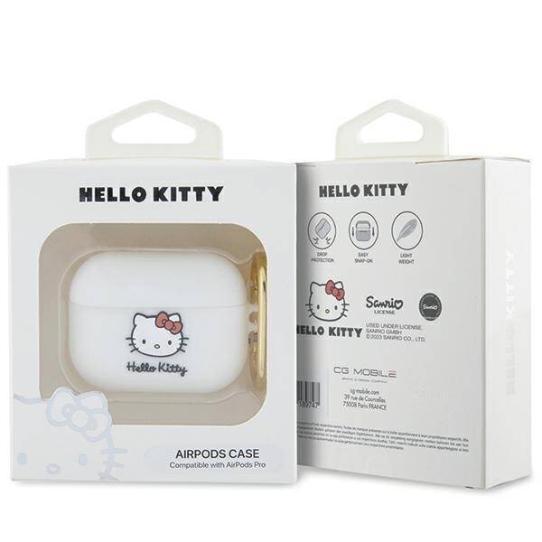 Hello Kitty HKAP3DKHSH Airpods Pro cover biały/white Silicone 3D Kitty Head