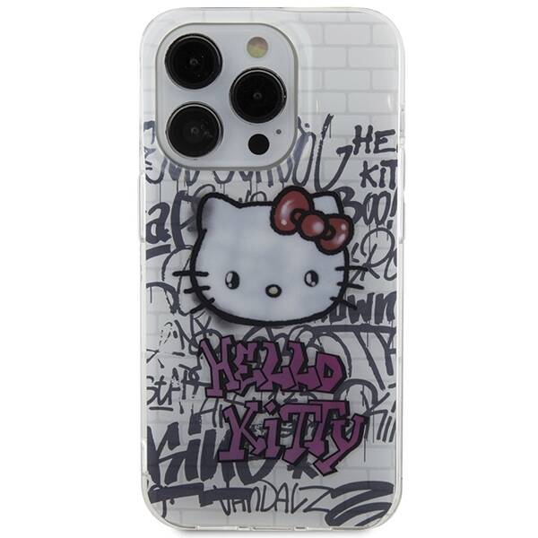 Hello Kitty HKHCP13LHDGPHT iPhone 13 Pro / 13 6.1" biały/white hardcase IML Kitty On Bricks Graffiti