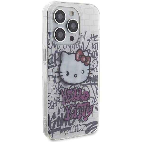 Hello Kitty HKHCP13LHDGPHT iPhone 13 Pro / 13 6.1" biały/white hardcase IML Kitty On Bricks Graffiti