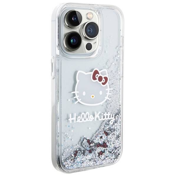 Hello Kitty HKHCP13XLIKHET iPhone 13 Pro Max 6.7" srebrny/silver hardcase Liquid Glitter Charms Kitty Head