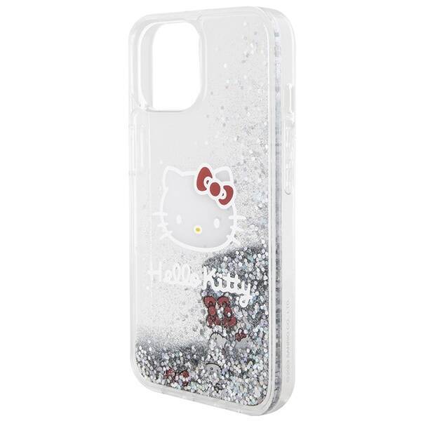 Hello Kitty HKHCP14SLIKHET iPhone 14 / 15 / 13 6.1" srebrny/silver hardcase Liquid Glitter Charms Kitty Head