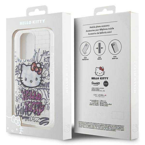 Hello Kitty HKHCP14XHDGPHT iPhone 14 Pro Max 6.7" biały/white hardcase IML Kitty On Bricks Graffiti