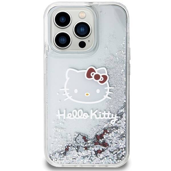 Hello Kitty HKHCP14XLIKHET iPhone 14 Pro Max 6.7" srebrny/silver hardcase Liquid Glitter Charms Kitty Head