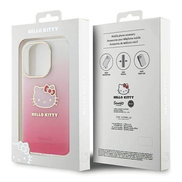 Hello Kitty HKHCP15LHDGKEP iPhone 15 Pro 6.1" różowy/pink hardcase IML Gradient Electrop Kitty Head