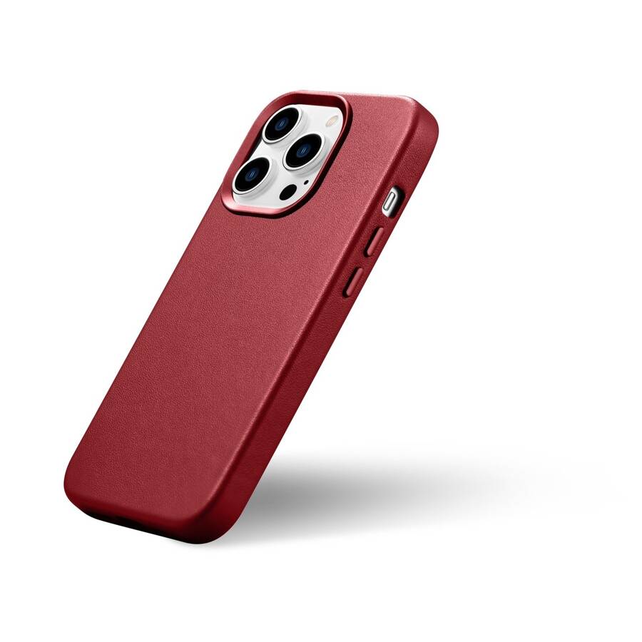 ICARER CASE LEATHER CASE COVER FOR IPHONE 14 PRO RED (WMI14220706-RD) (MAGSAFE COMPATIBLE)