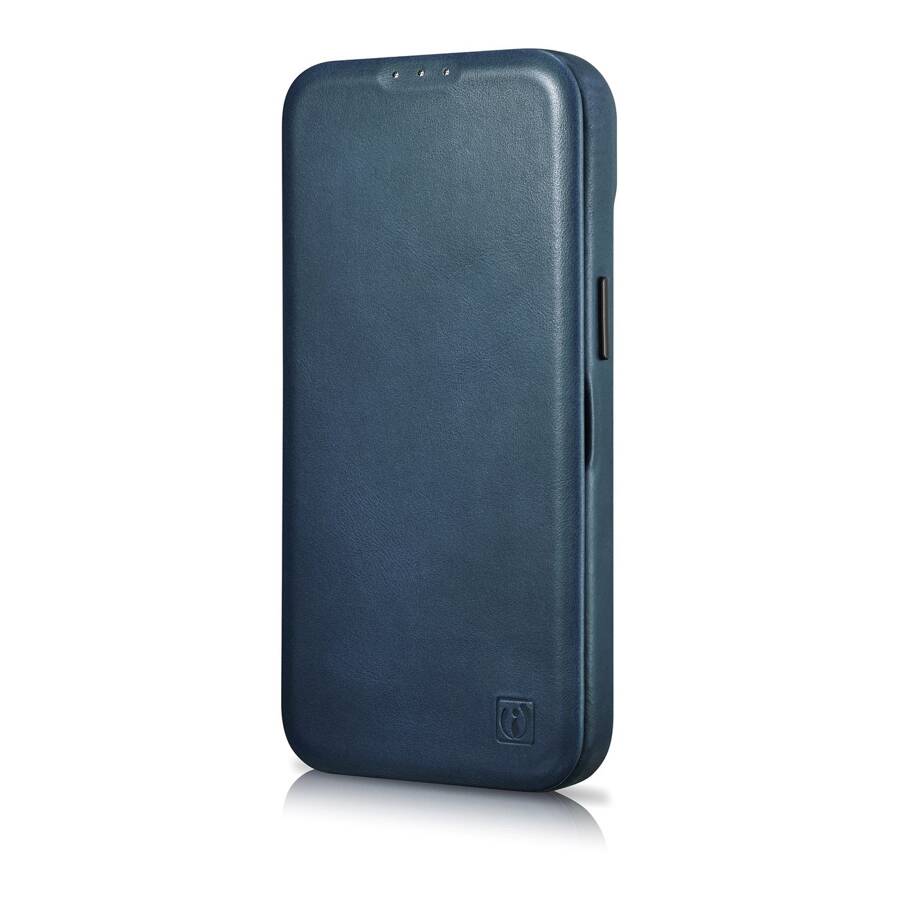 ICARER CE OIL WAX PREMIUM LEATHER FOLIO CASE IPHONE 14 MAGNETIC FLIP CASE MAGSAFE BLUE (AKI14220705-BU)