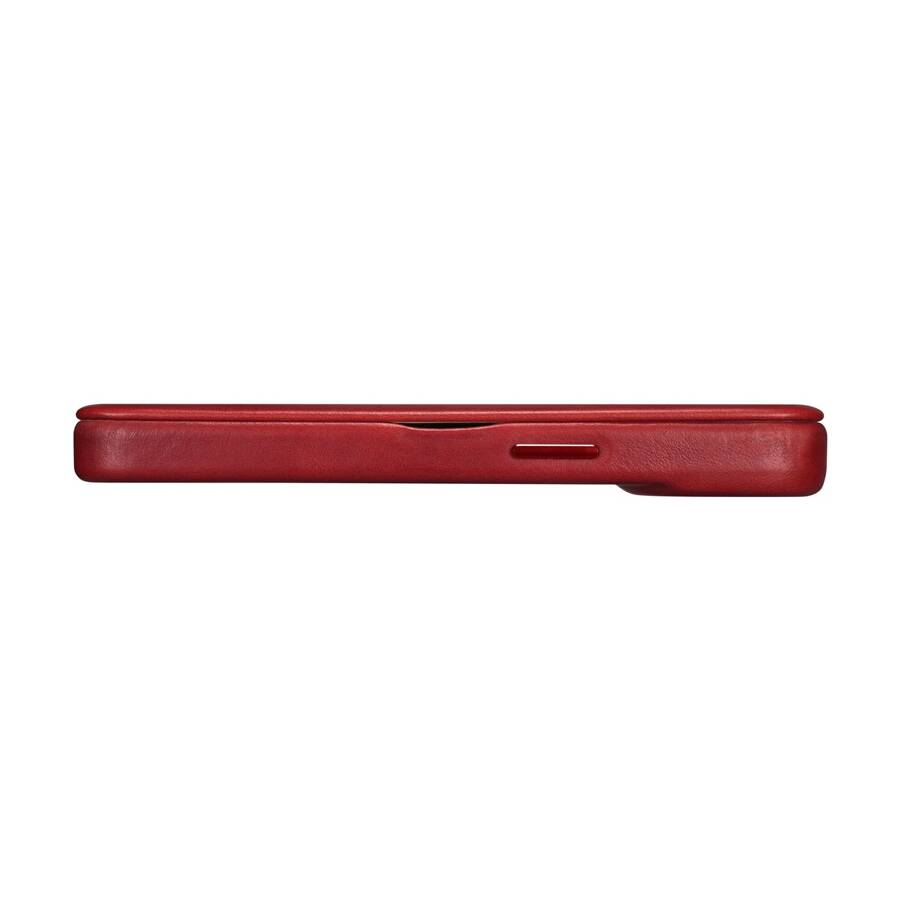 ICARER CE OIL WAX PREMIUM LEATHER FOLIO CASE IPHONE 14 MAGNETIC FLIP CASE MAGSAFE RED (AKI14220705-RD)