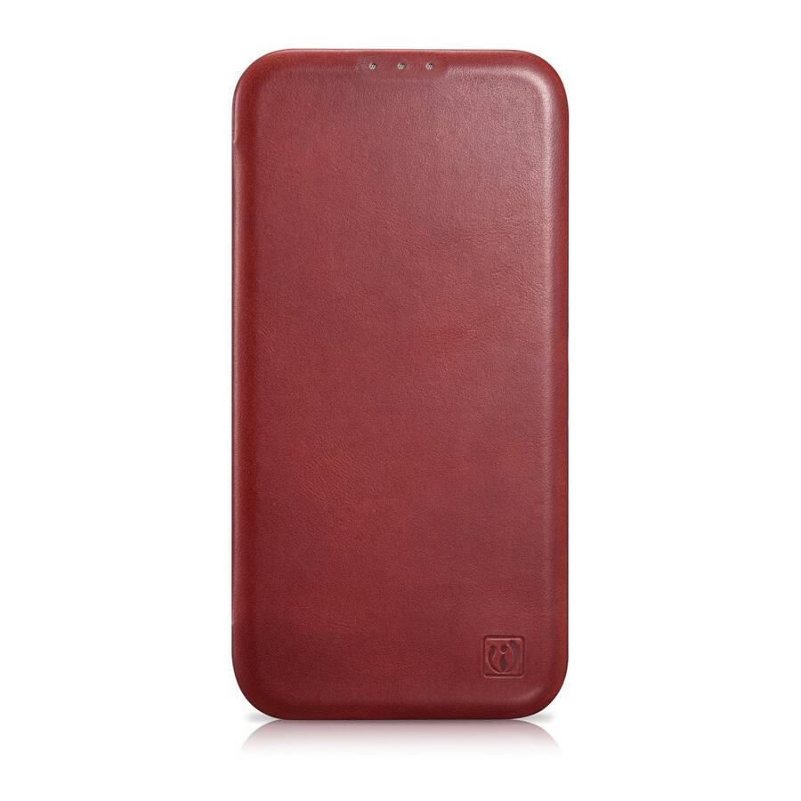 ICARER CE OIL WAX PREMIUM LEATHER FOLIO CASE IPHONE 14 MAGNETIC FLIP CASE MAGSAFE RED (AKI14220705-RD)